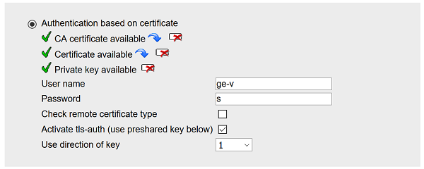 OpenVPN client cert