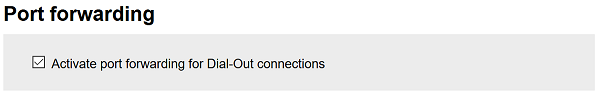 Port forwarding activate