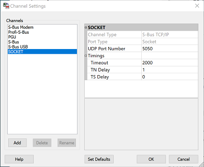 PG5 Channel Settings