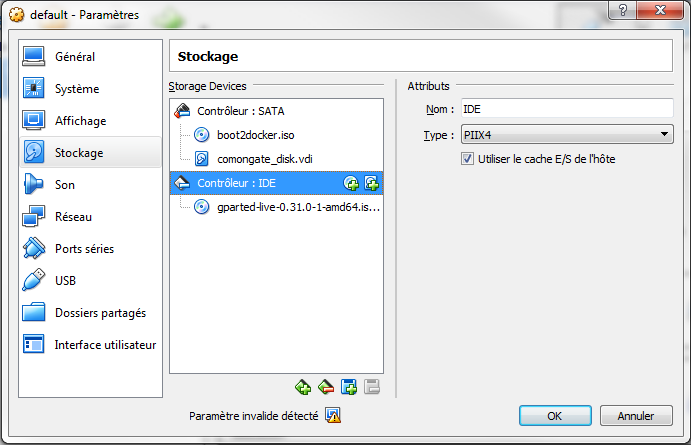 Virtualbox Default Gparted