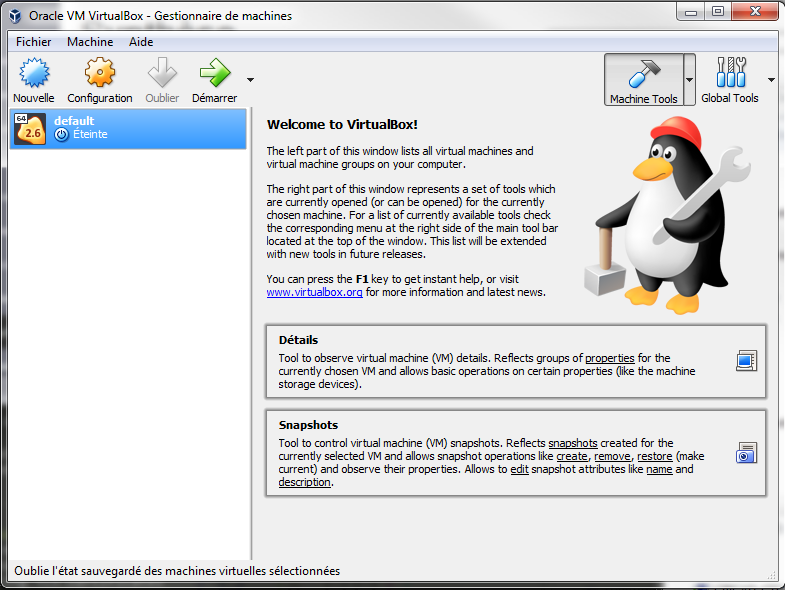 Virtualbox Default Parameters