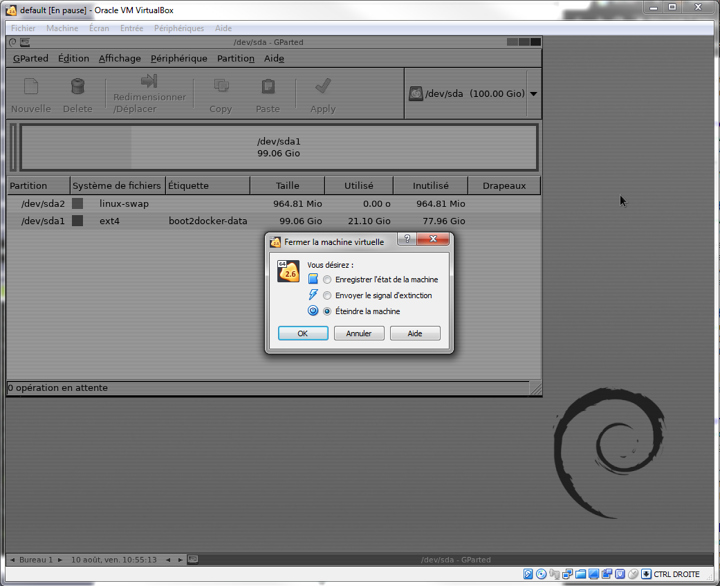 Virtualbox Gparted Stop
